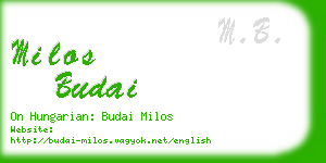 milos budai business card